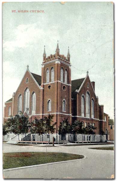 Postcard view of St. Giles Presbyterian Church