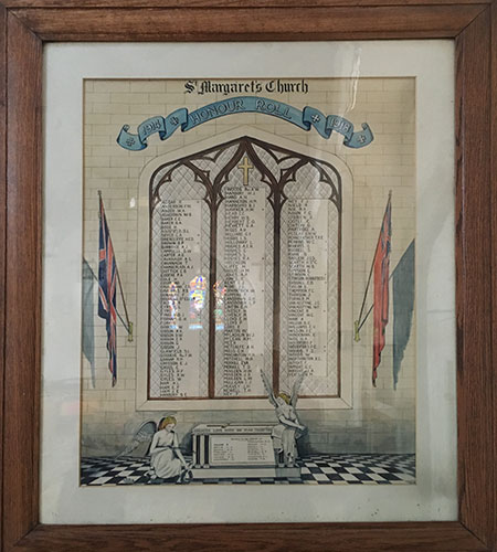 First World War Honour Roll in St. Margaret’s Anglican Church