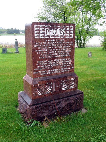 Grave marker for Chief Peguis at St. Peter Dynevor Anglican Church
