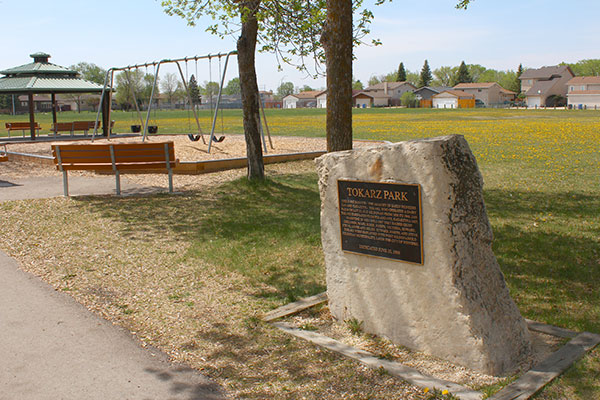 Commemorative monument at Tokarz Park