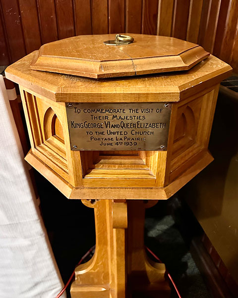 Baptismal font donated by Queen Elizabeth