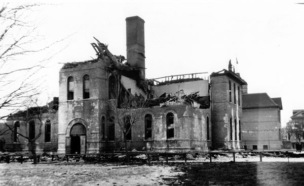 Victoria School following a fire on 13 March 1930