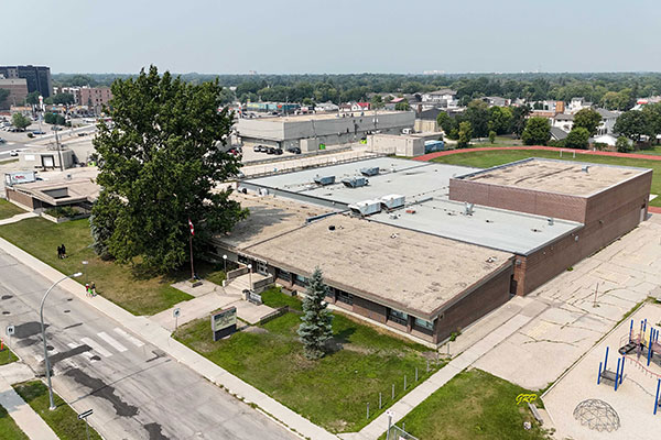 Aerial view of Victor Mager School