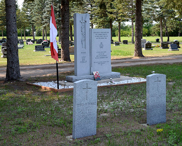 Military monument within the Virden Cemetery