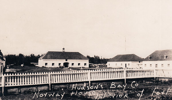 Postcard view of the Norway House trading post