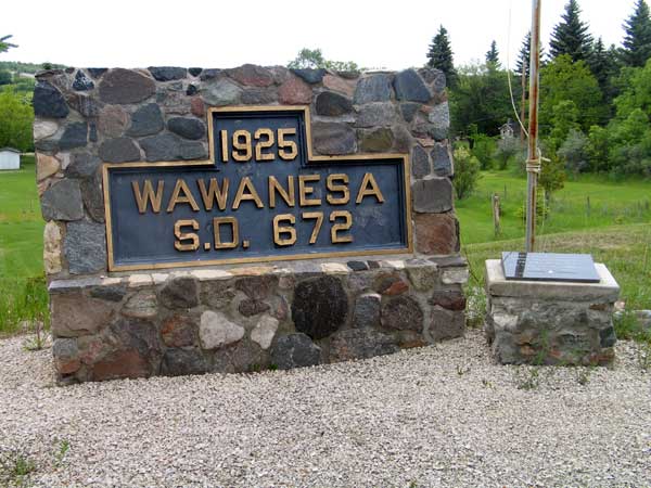 Wawanesa School commemorative monument