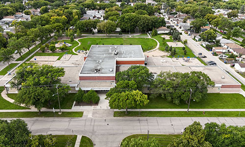 Aerial view of Wayoata School
