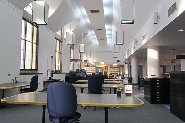 Archives of Manitoba research room in the former Winnipeg Auditorium
