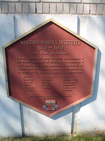 Manitoba Women's Institute Plaque